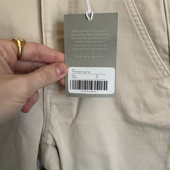 Everlane The Straight Leg Crop Jeans in Stone Size 00 - Picture 4 of 5